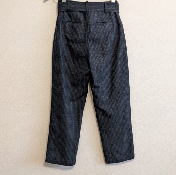 Aritzia Wilfred Jallade Wool Cashmere Gray Pinstripe Crop high waisted Pants Sz4 - Picture 5 of 9
